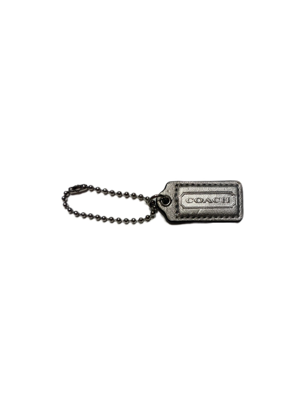 Coach EUC Leather Hang Tag Key
FOB Bag Charm 2 " Silver
Coach